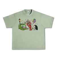 Oil Green mardi gras alligator crawfish pelican Urban Heavy Tee - MaliasSmallBusiness