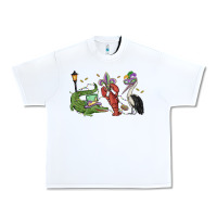 White mardi gras alligator crawfish pelican Urban Heavy Tee - MaliasSmallBusiness