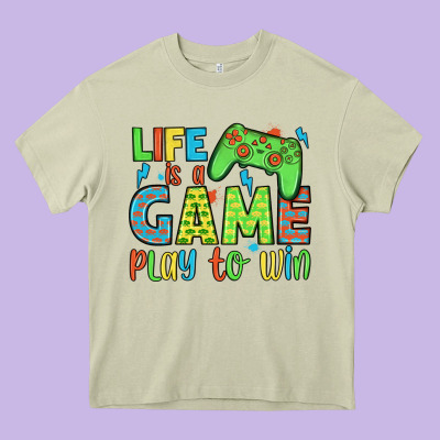 Life Is A Game Play To Win Heavy Core Tee Designed By Jahusdesignshop