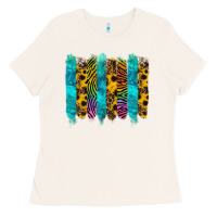 Bone turquoise leopard sunflowers colorful Ladies Tee - RanaPortraitStore