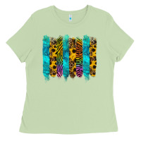 Matcha turquoise leopard sunflowers colorful Ladies Tee - RanaPortraitStore