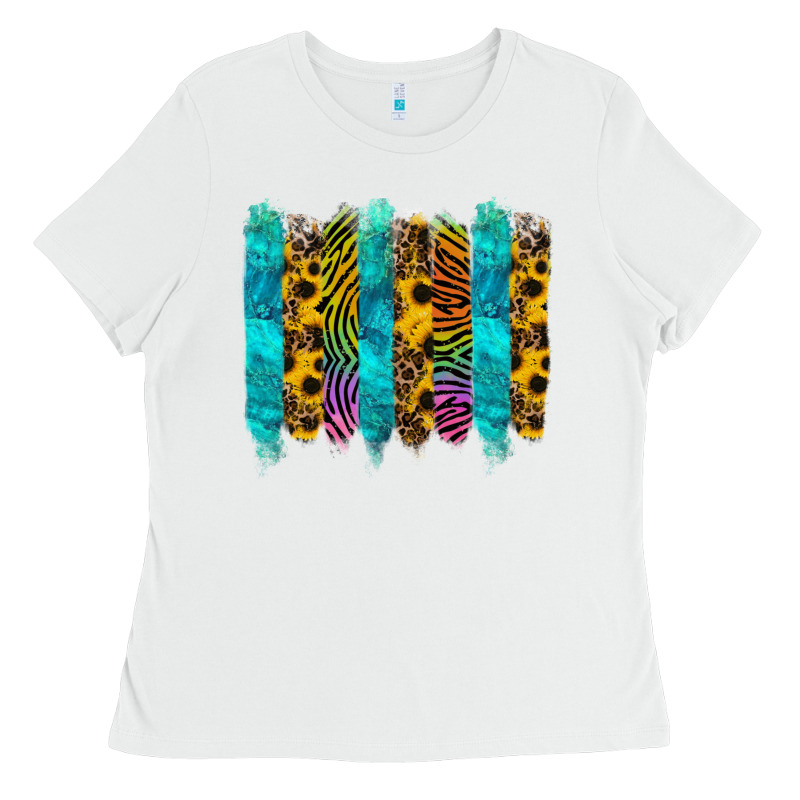 Turquoise Leopard Sunflowers Colorful Ladies Tee by RanaPortraitStore | Teevron