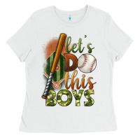 White let's do this boys field baseball Ladies Tee - BundleAndBundleShop