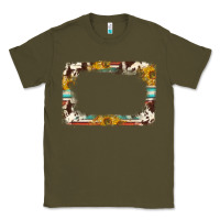 Army Green western serape sunflower background frame Classic Tee - NancyCooperArtShop