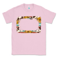 Bubblegum Pink western serape sunflower background frame Classic Tee - NancyCooperArtShop