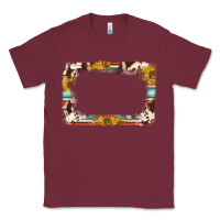 Burgundy western serape sunflower background frame Classic Tee - NancyCooperArtShop