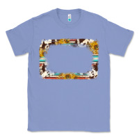 Colony Blue western serape sunflower background frame Classic Tee - NancyCooperArtShop