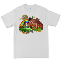 Dove Grey barn st patricks with truck and shamrocks Premium Tee - AdoDesignShop
