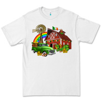 White barn st patricks with truck and shamrocks Premium Tee - AdoDesignShop
