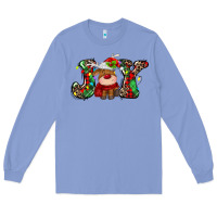 Colony Blue joy christmas deer Long Sleeve Tee - MaliasSmallBusiness