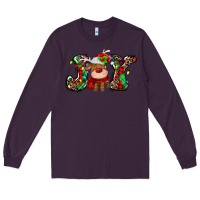 Plum joy christmas deer Long Sleeve Tee - MaliasSmallBusiness