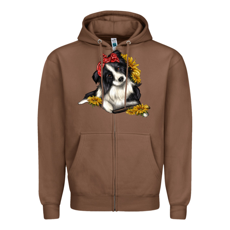 Border Collie With Bandanna Zipper Hoodie by texasbilliewilder | Teevron