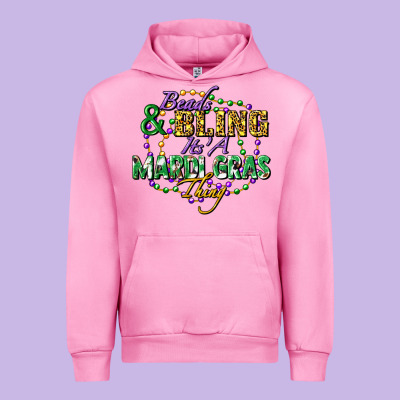 Heads And Bling It's' A Mardi Gras Thing Urban Hoodie Designed By Fadigitalartstudio