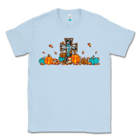 Dusty Blue thankful cross pumpkin Classic Tee - JahusDesignShop