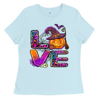 Baby Blue halloween love Ladies Tee - AdoDesignShop