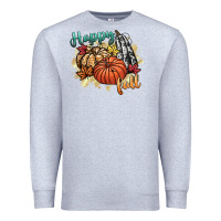 Heather Grey happy fall Premium Sweatshirt - CowGirlArtShop
