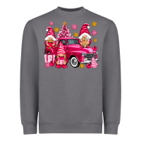 Pink Christmas Gnomes Truck Heavyweight Sweatshirt | Teevron
