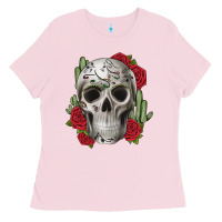 Bubblegum Pink skull cactus Ladies Tee - JahusDesignShop