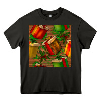 Asphalt christmas gift box seamless pattern Heavy Core Tee - BundleAndBundleShop