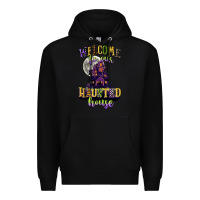 Black welcome to our haunted house Premium Hoodie - CowGirlArtShop