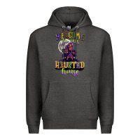 Charcoal Heather welcome to our haunted house Premium Hoodie - CowGirlArtShop