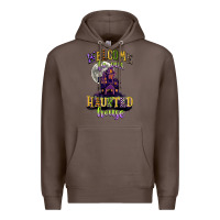 Coffee welcome to our haunted house Premium Hoodie - CowGirlArtShop