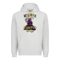Dove Grey welcome to our haunted house Premium Hoodie - CowGirlArtShop