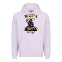 Lilac welcome to our haunted house Premium Hoodie - CowGirlArtShop