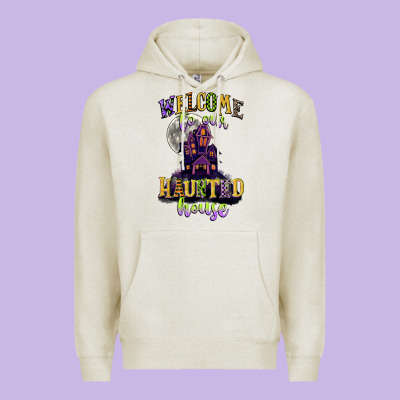 Welcome To Our Haunted House Premium Hoodie Designed By Cowgirlartshop