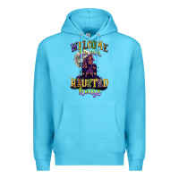 Ocean Blue welcome to our haunted house Premium Hoodie - CowGirlArtShop