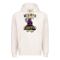 Pale Pink welcome to our haunted house Premium Hoodie - CowGirlArtShop