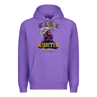 Purple welcome to our haunted house Premium Hoodie - CowGirlArtShop