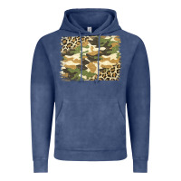 Vintage Denim leopard camo pattern background Vintage Hoodie - Jasminsmagicworld