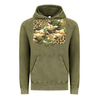Vintage Olive leopard camo pattern background Vintage Hoodie - Jasminsmagicworld
