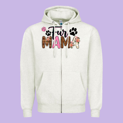 Fur Mama Zipper Hoodie Designed By Texasbilliewilder