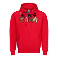 Red fur mama Zipper Hoodie - texasbilliewilder
