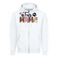 White fur mama Zipper Hoodie - texasbilliewilder