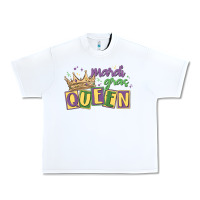 White mardi gras queen Urban Heavy Tee - MaliasSmallBusiness