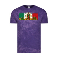 Cloud Purple lady of guadalupe mexican flag Vintage Tee - JahusDesignShop