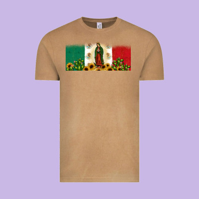 Lady Of Guadalupe Mexican Flag Vintage Tee Designed By Jahusdesignshop