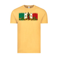 Vintage Mustard lady of guadalupe mexican flag Vintage Tee - JahusDesignShop