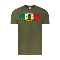 Vintage Olive lady of guadalupe mexican flag Vintage Tee - JahusDesignShop