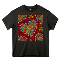 Asphalt christmas lights and leopard hearts seamless pattern Heavy Core Tee - BundleAndBundleShop