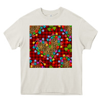 Cream christmas lights and leopard hearts seamless pattern Heavy Core Tee - BundleAndBundleShop