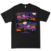 Black halloween spooky truck seamless pattern Premium Tee - BundleAndBundleShop