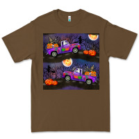 Cacao halloween spooky truck seamless pattern Premium Tee - BundleAndBundleShop