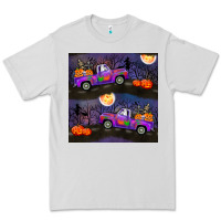 Dove Grey halloween spooky truck seamless pattern Premium Tee - BundleAndBundleShop