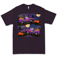 Plum halloween spooky truck seamless pattern Premium Tee - BundleAndBundleShop