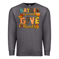 Charcoal Heather gather around and give thanks Premium Sweatshirt - CowGirlArtShop