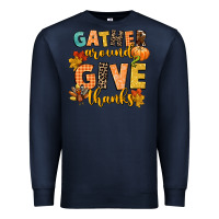 Navy gather around and give thanks Premium Sweatshirt - CowGirlArtShop